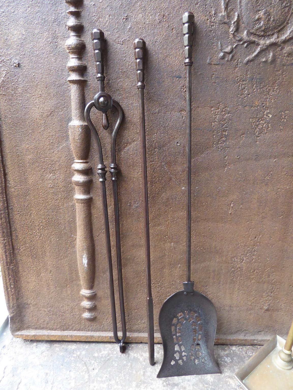 Antique English Victorian Fireplace Tools or Fire Tools, 19th Century 3