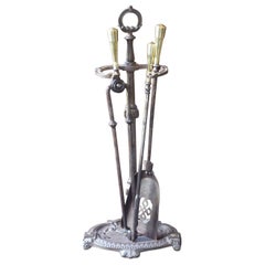 Antique English Victorian Fireplace Tools or Fire Tools, 19th Century