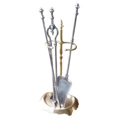 Outils ou outils de cheminée victoriens anglais anciens, 19ème siècle