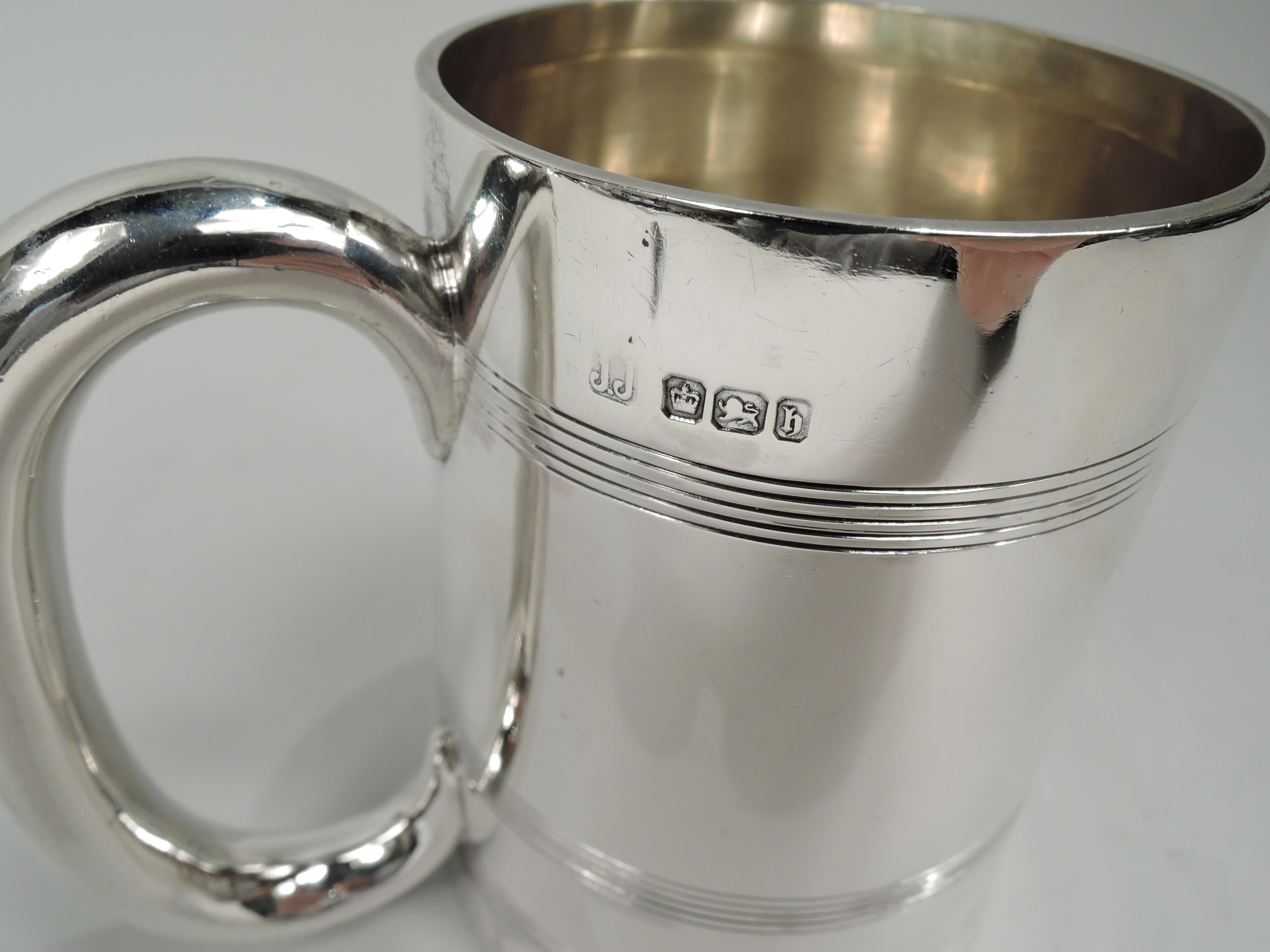 Antique English Victorian Georgian Sterling Silver Baby Cup 2