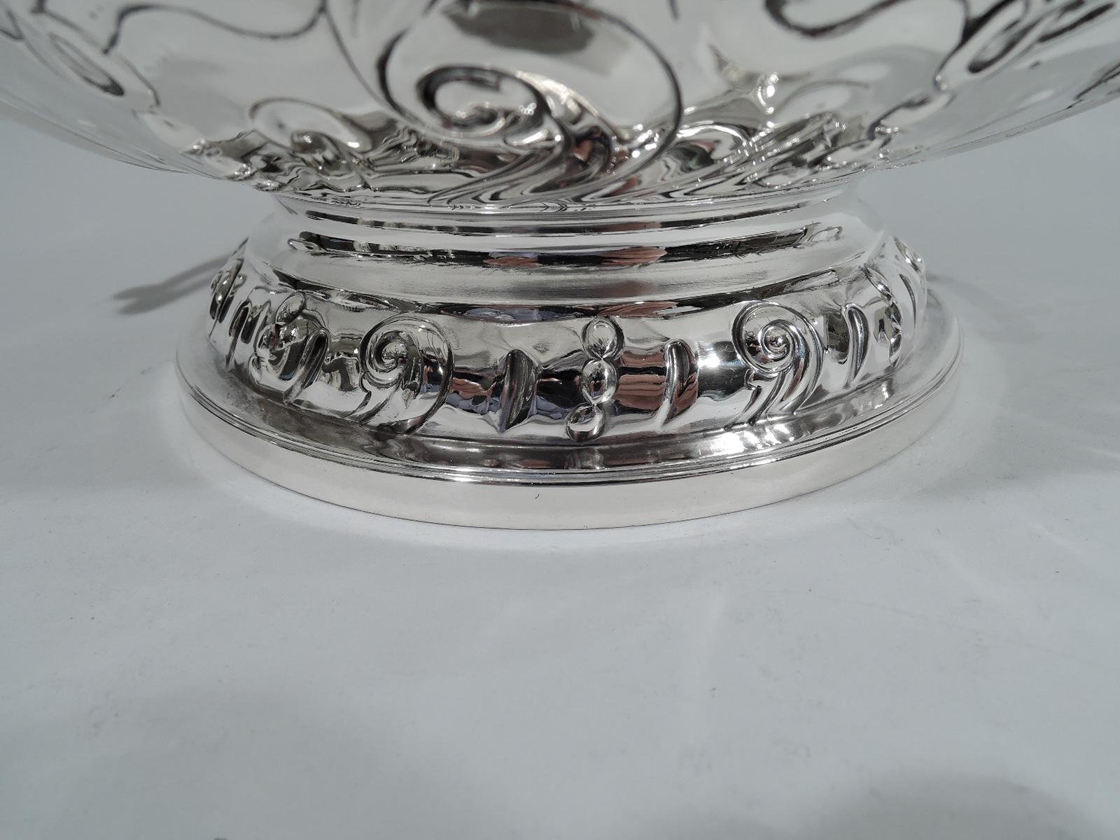 Antique English Victorian Georgian Sterling Silver Monteith Bowl 3