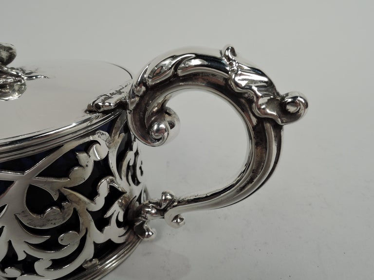 Antique English Victorian Georgian Sterling Silver Mustard Pot For Sale 1