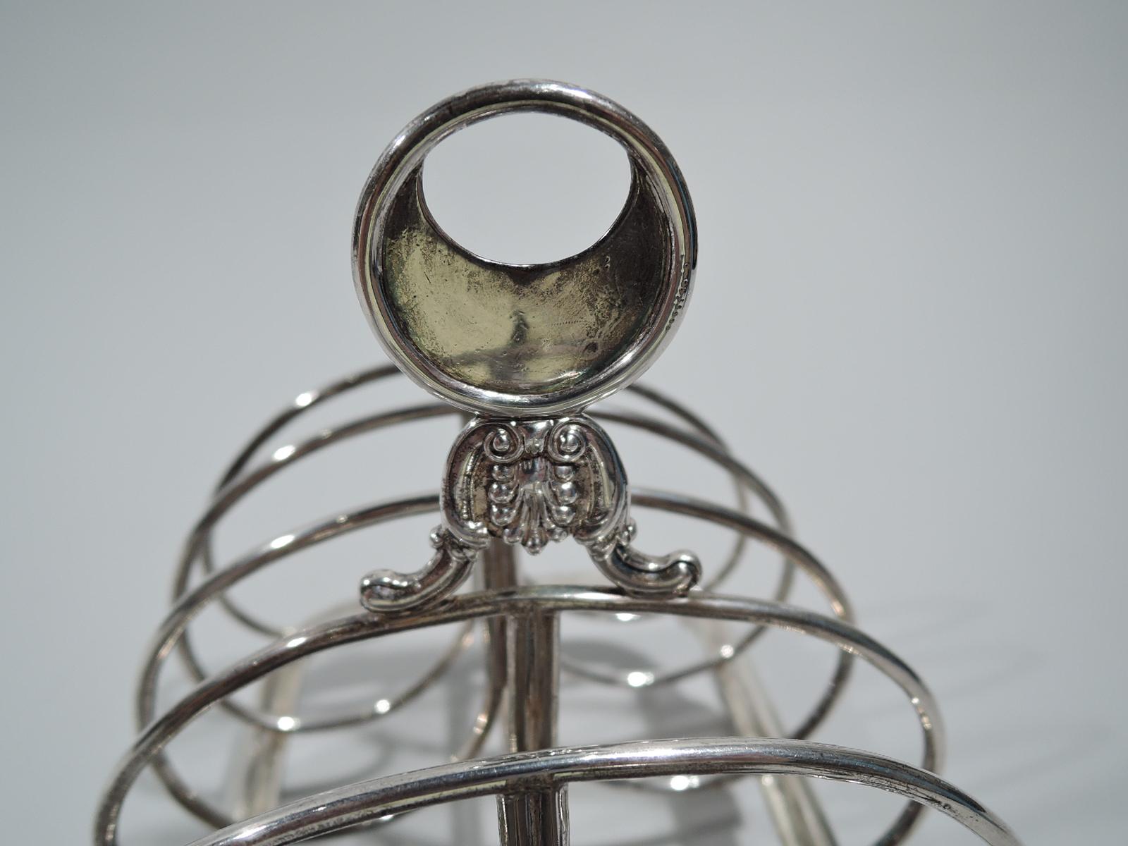Antique English Victorian Georgian Sterling Silver Toast Rack In Good Condition In New York, NY