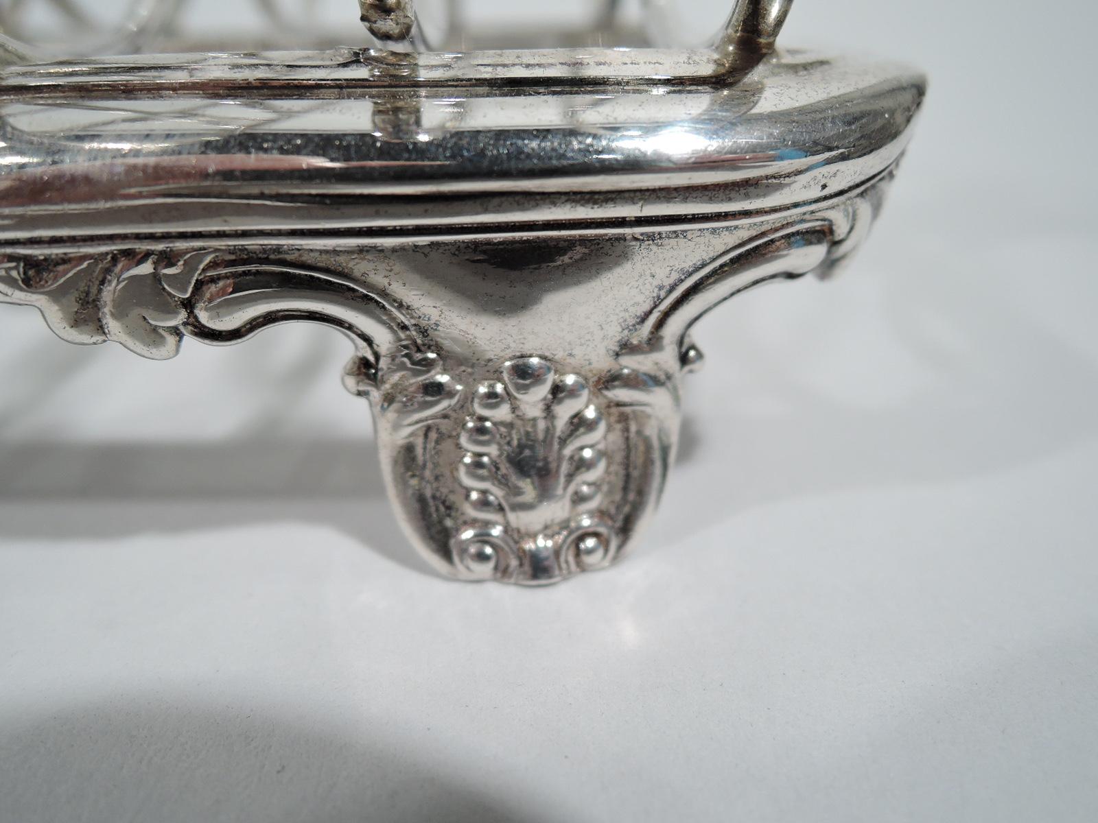Mid-19th Century Antique English Victorian Georgian Sterling Silver Toast Rack