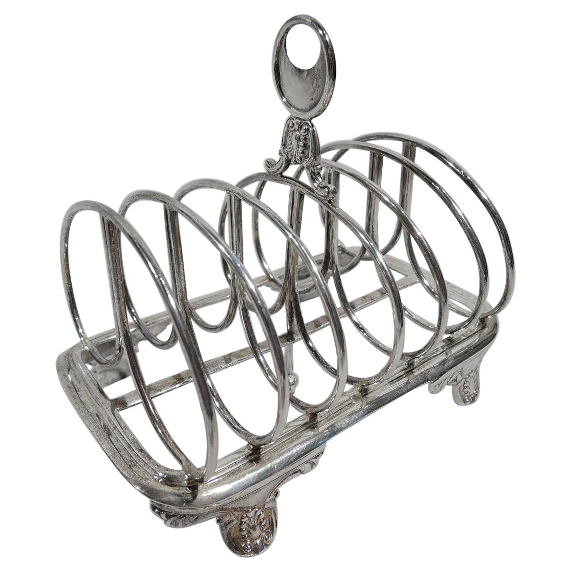 Antique English Victorian Georgian Sterling Silver Toast Rack