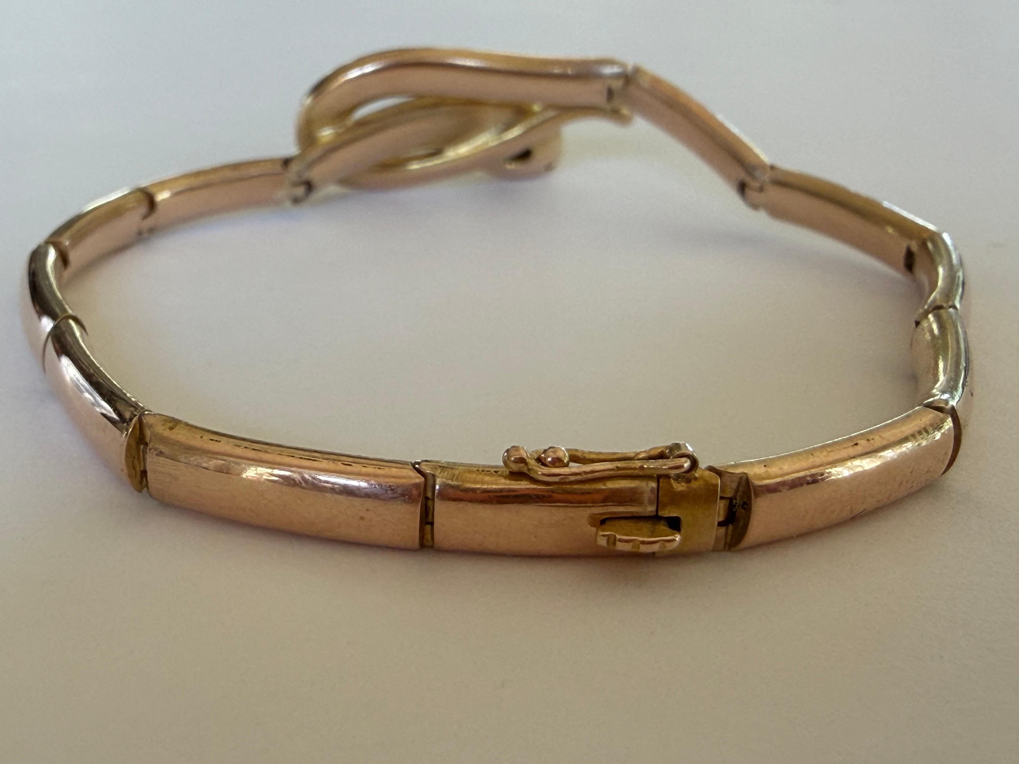 Ancien bracelet anglais victorien en or et diamants à maillons serpents Bon état - En vente à Denver, CO