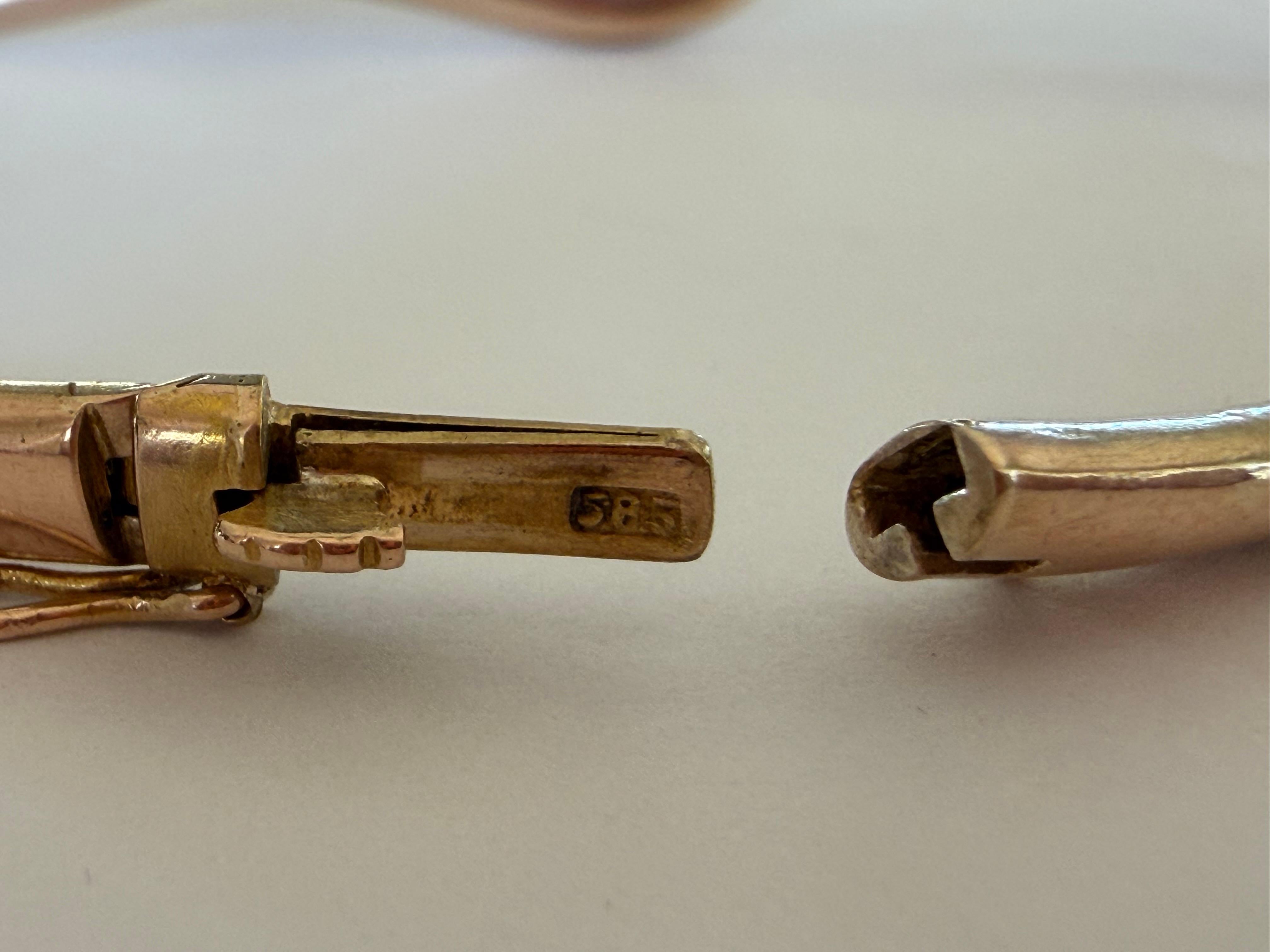 Ancien bracelet anglais victorien en or et diamants à maillons serpents Pour femmes en vente