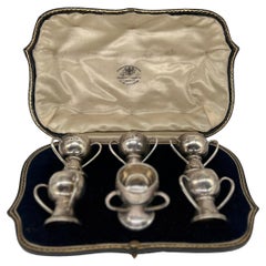 Antique English Victorian "Goldsmiths & Silversmiths" Sterling Trophy Salts