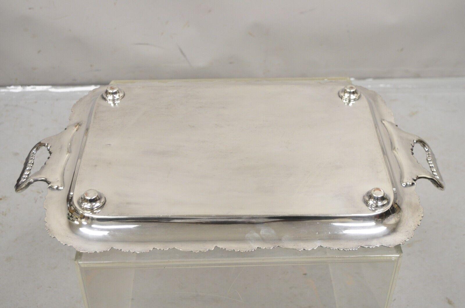 Antique English Victorian Grapevine & Cluster Twin Handle Serving Platter Tray For Sale 3