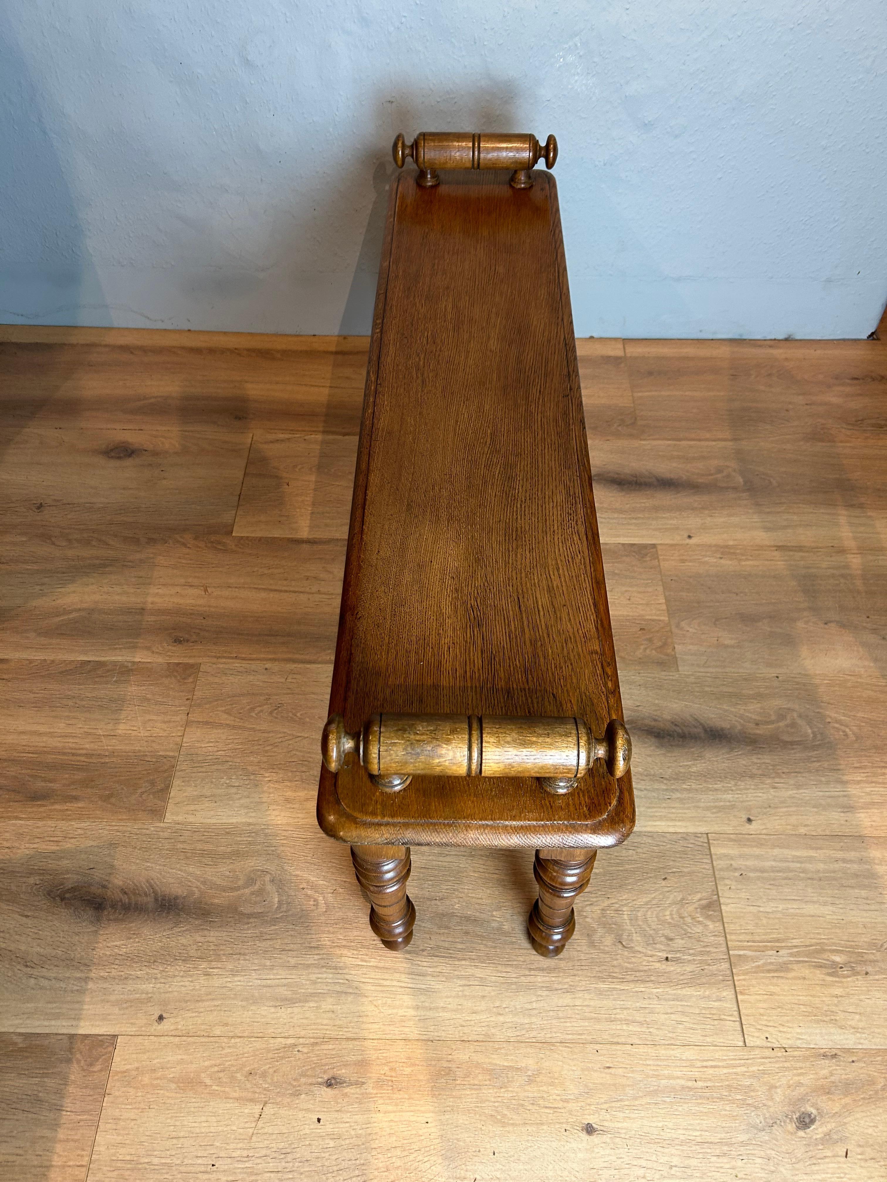 Hand-Crafted Victorian Oak Hall Bench