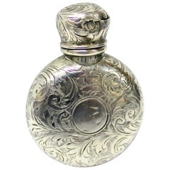 Antique English Victorian Hallmarked Sterling Silver Scent/Perfume Bottle
