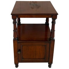 Antique English Victorian Mahogany Bedside Cupboard Pot Cupboard Lamp Table