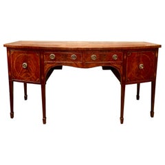 Antique English Victorian Mahogany Bow Front Sideboard, Circa 1860.