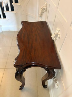 Antique English Victorian Mahogany Serpentine Console Hall Table