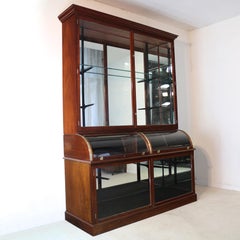 Antique English Victorian Mahogany Shop or Jewellery Display Cabinet Fitting