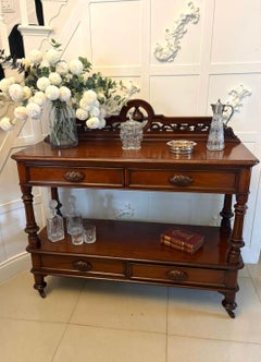 Antique English Victorian Mahogany Sideboard / Buffet Server Dumbwaiter