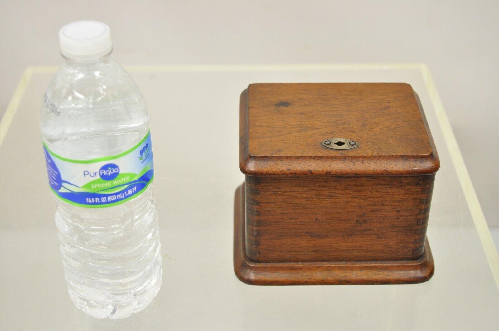 Antique English Victorian Mahogany Small Tea Caddy Desk Box 5