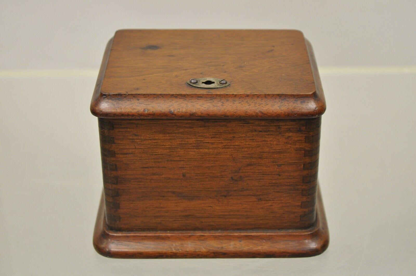 Antique English Victorian Mahogany Small Tea Caddy Desk Box 6