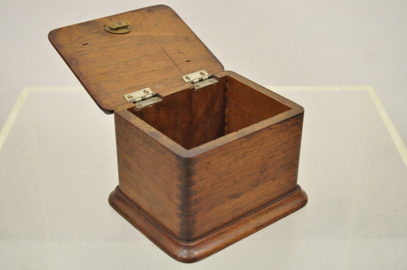 20th Century Antique English Victorian Mahogany Small Tea Caddy Desk Box