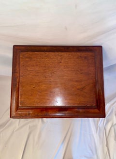 Antique English Victorian Mahogany Teapoy, Circa 1880-1890