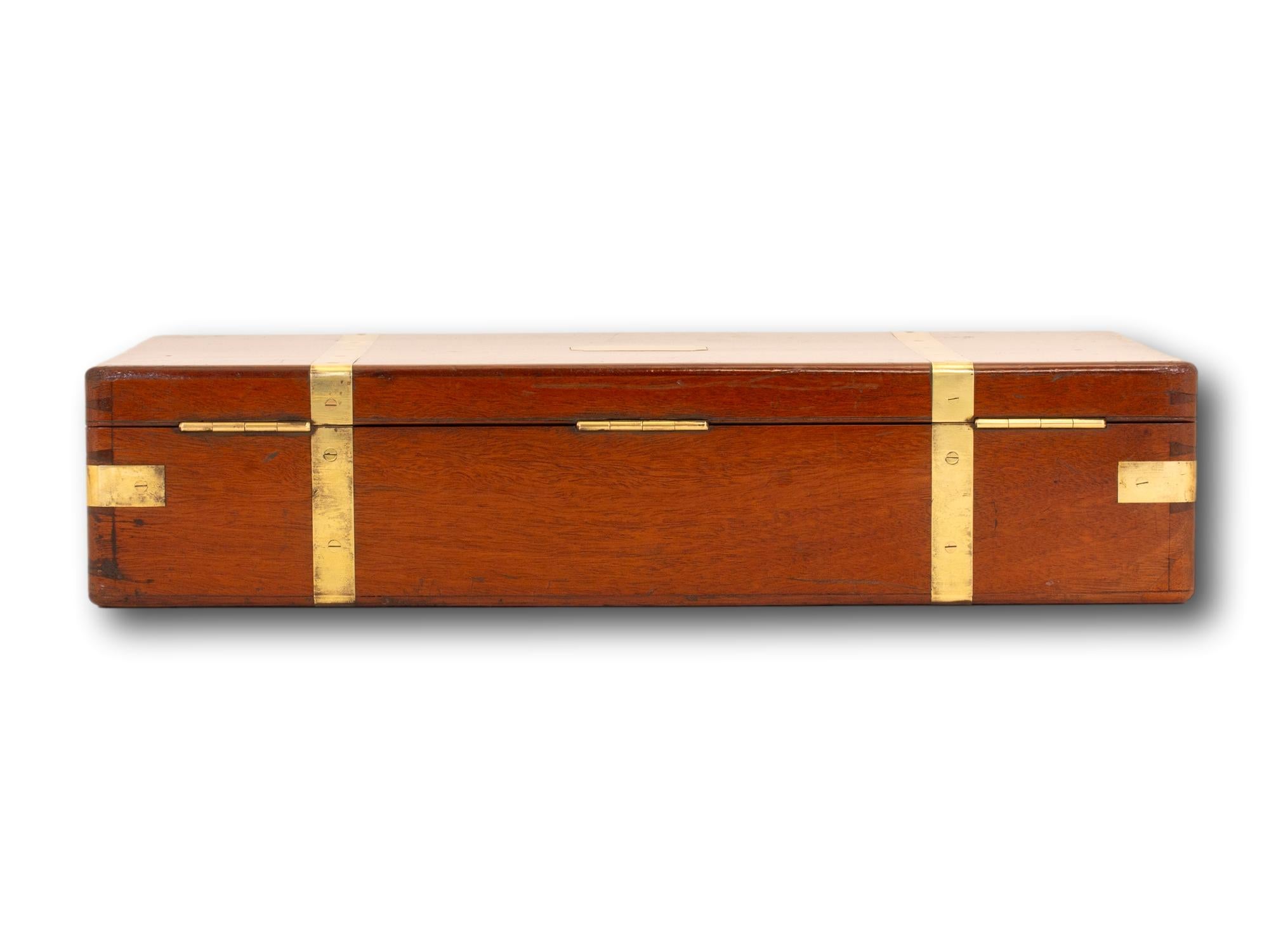 Antigua caja de reloj inglesa victoriana de caoba siglo XIX en venta
