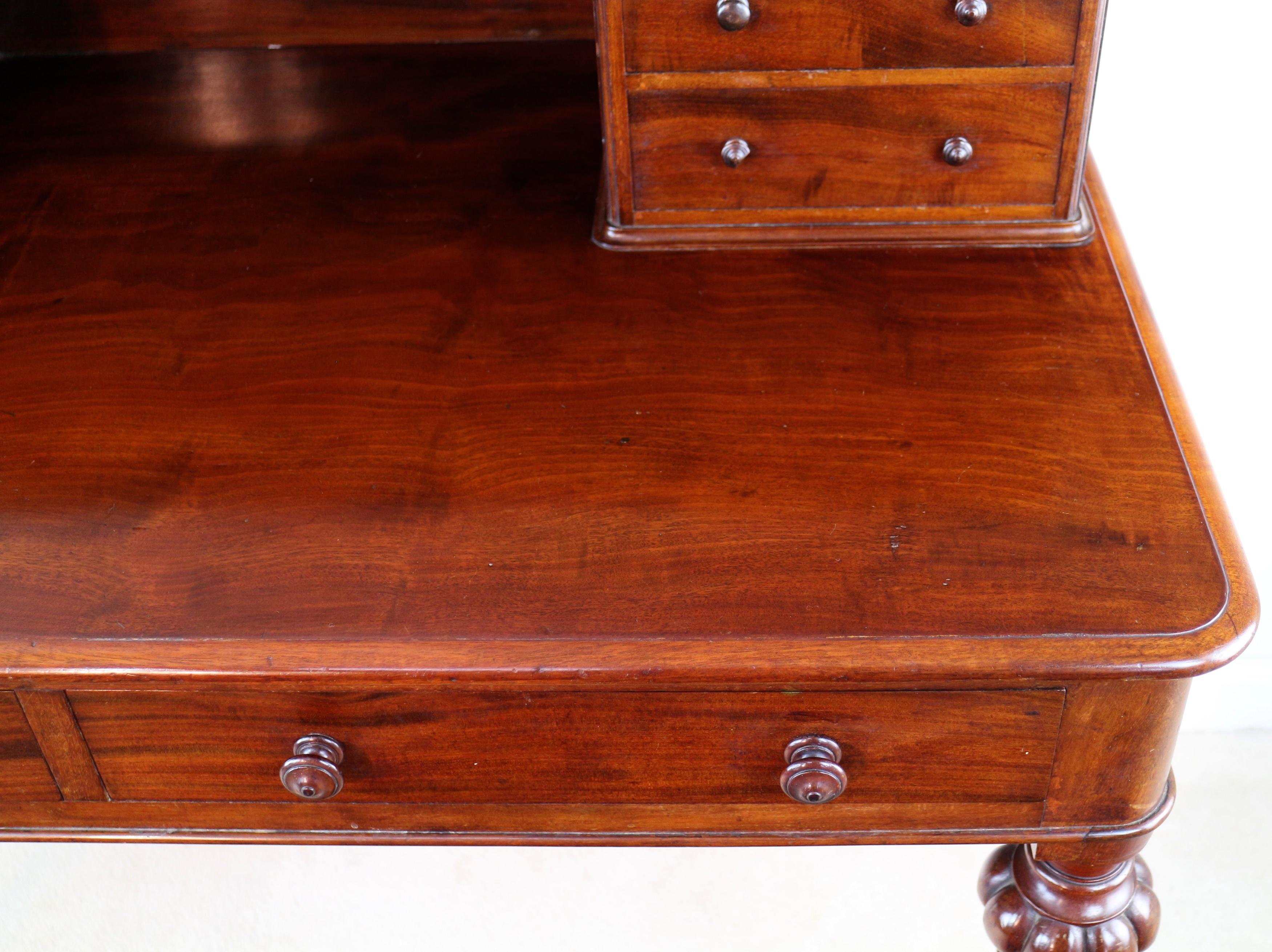 Antique English Victorian Mahogany Writing Table or Desk by Heal’s of London 6