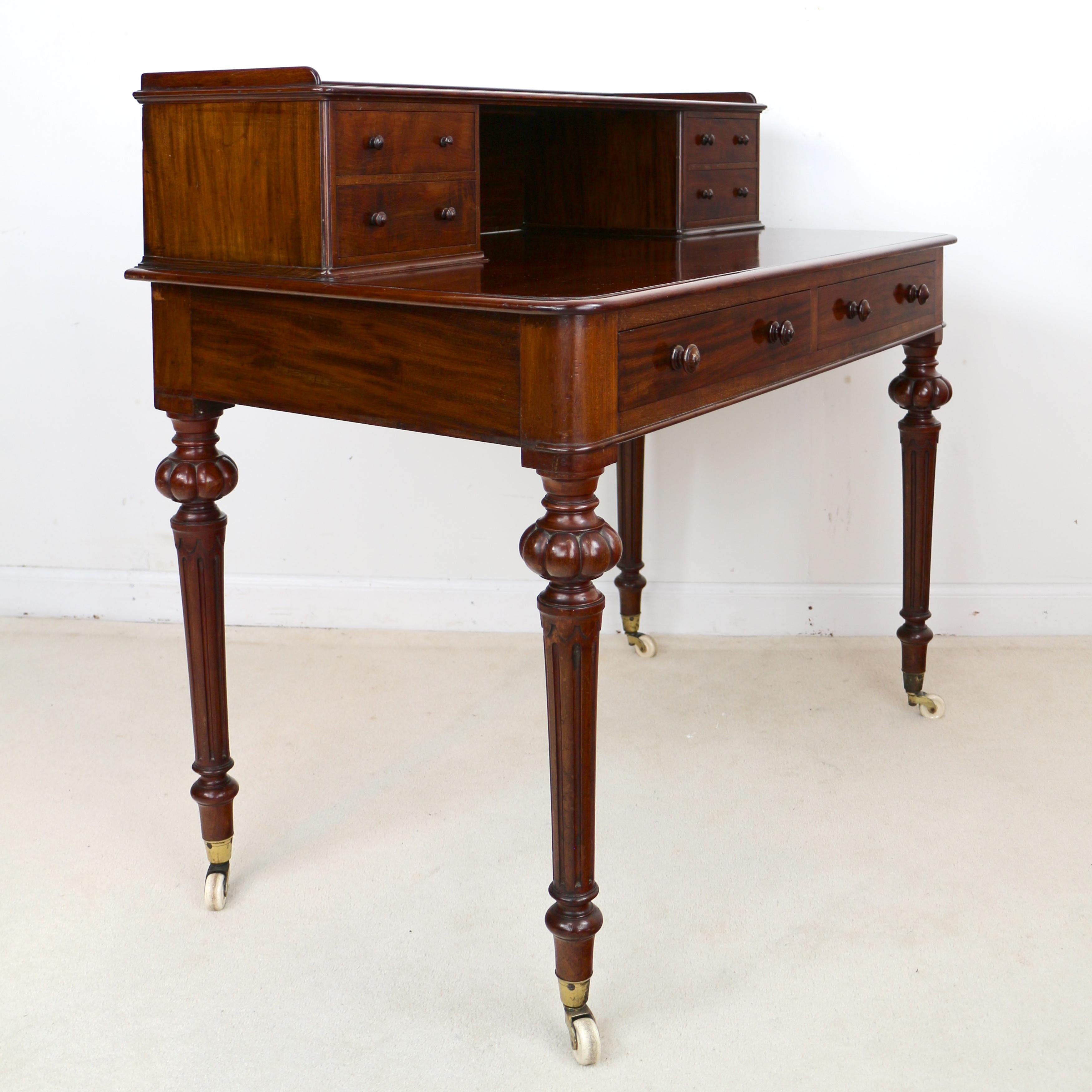 Antique English Victorian Mahogany Writing Table or Desk by Heal’s of London 7