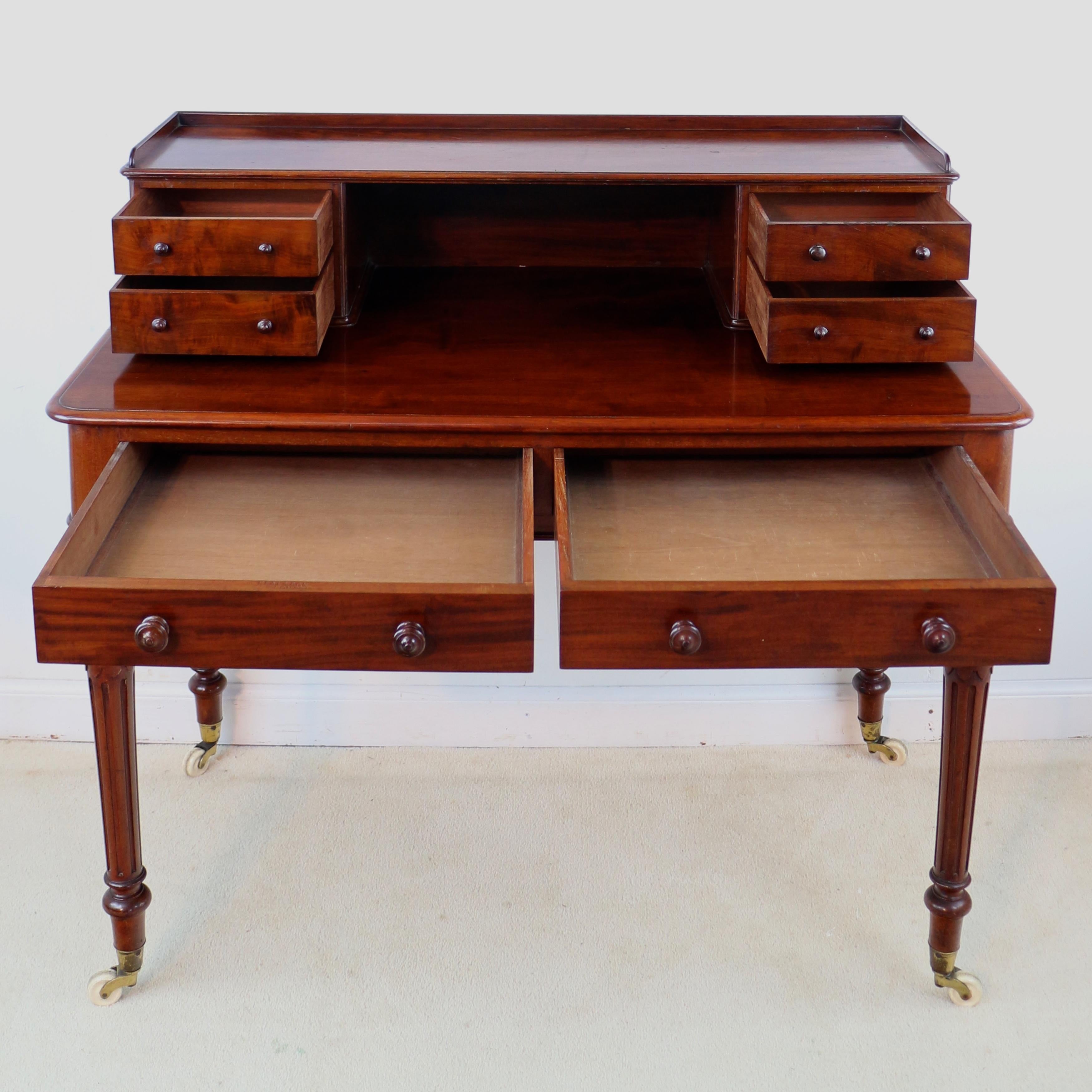 Antique English Victorian Mahogany Writing Table or Desk by Heal’s of London 10