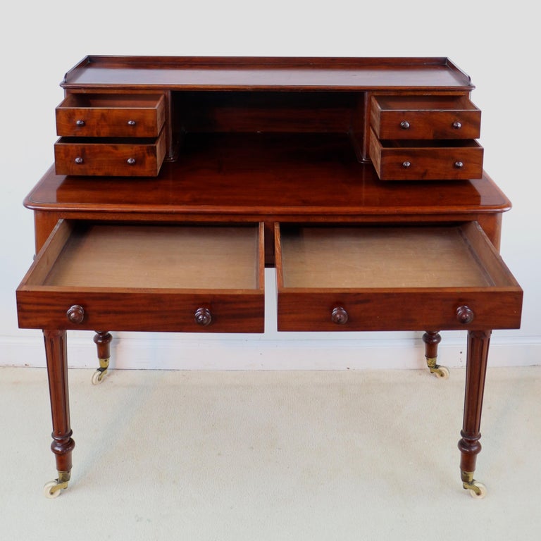 Antique English Victorian Mahogany Writing Table or Desk by Heal’s of