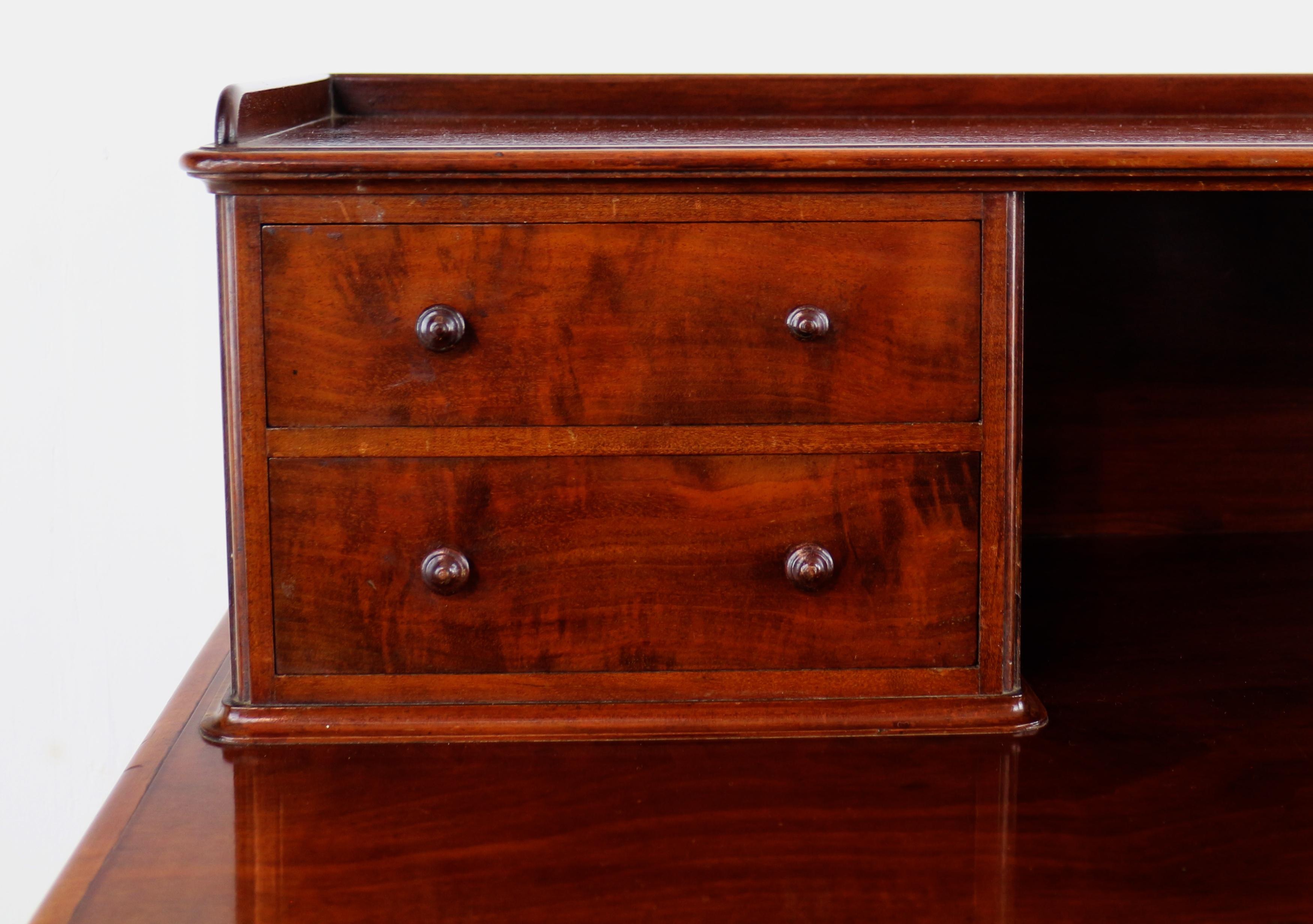 19th Century Antique English Victorian Mahogany Writing Table or Desk by Heal’s of London