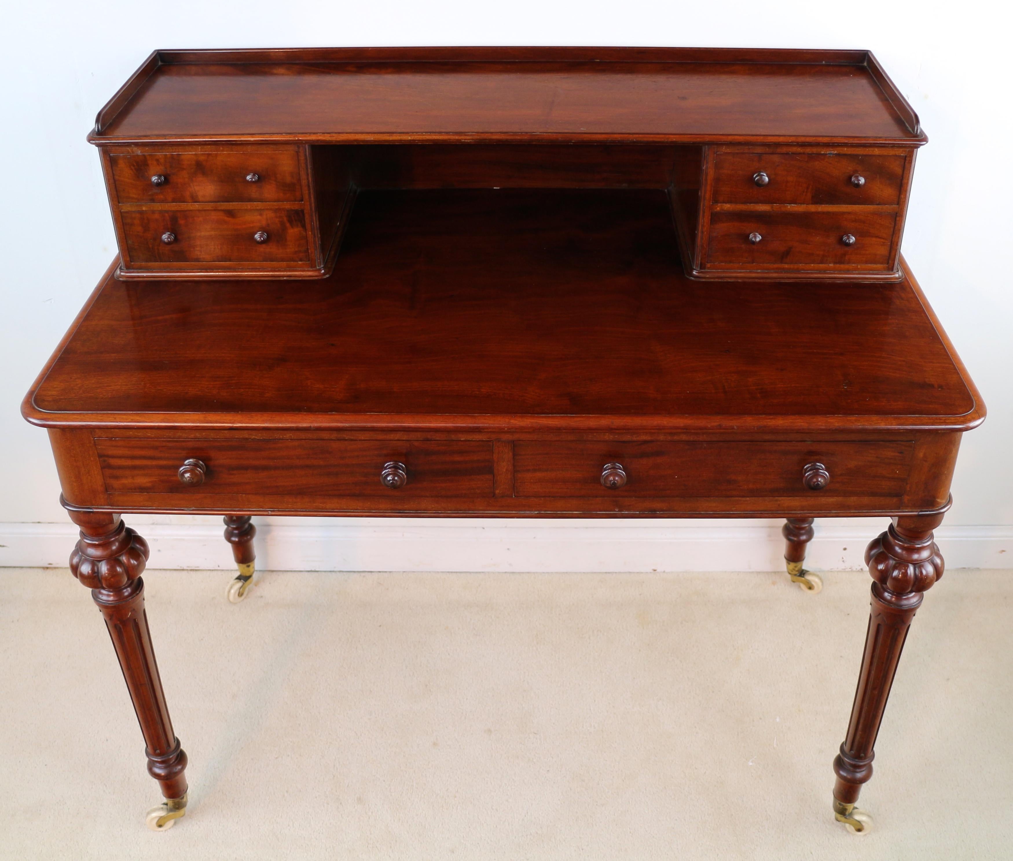 Antique English Victorian Mahogany Writing Table or Desk by Heal’s of London 2