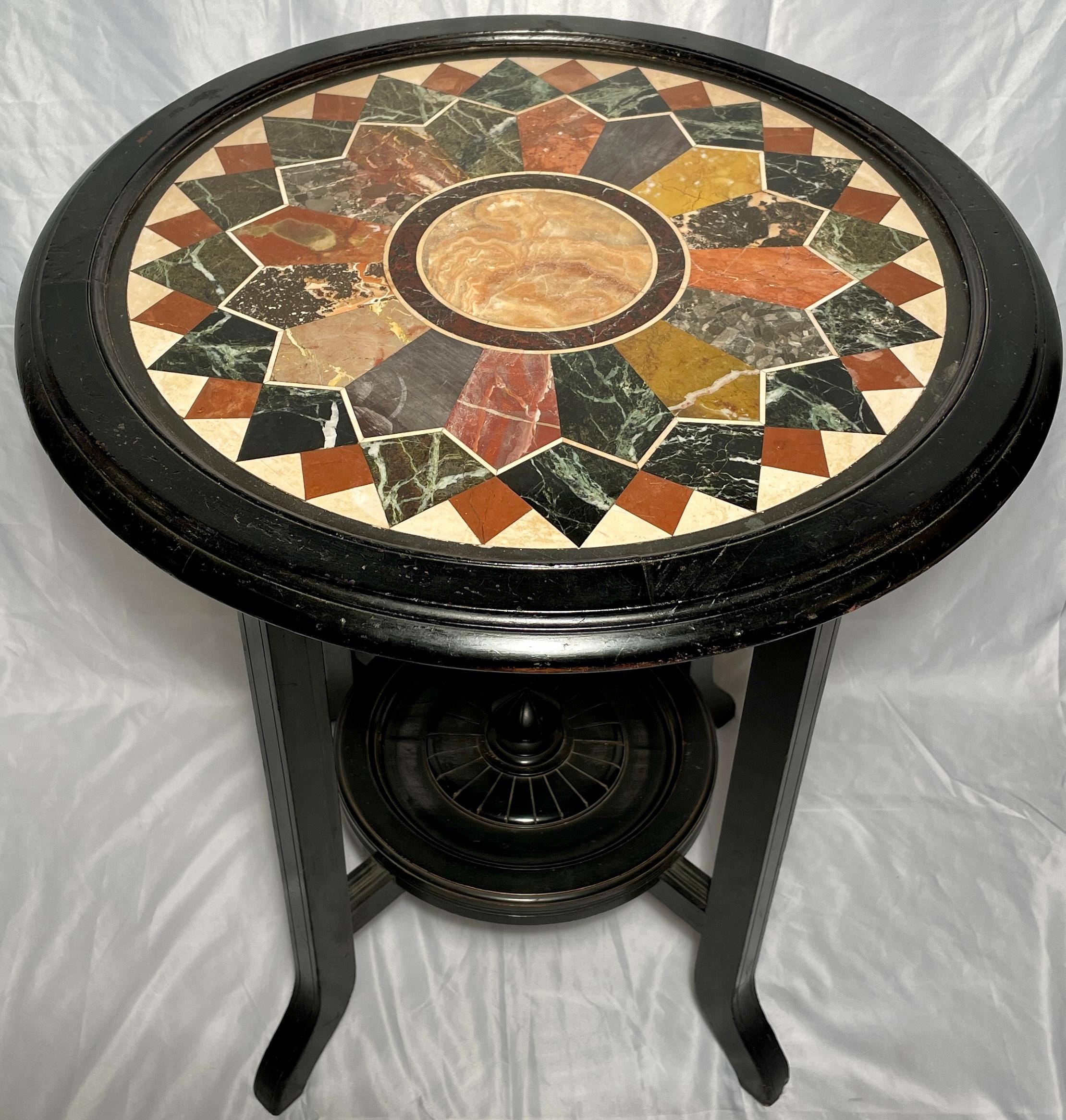 Antique English Victorian Marble Top Specimen Table, Circa 1880 In Good Condition In New Orleans, LA