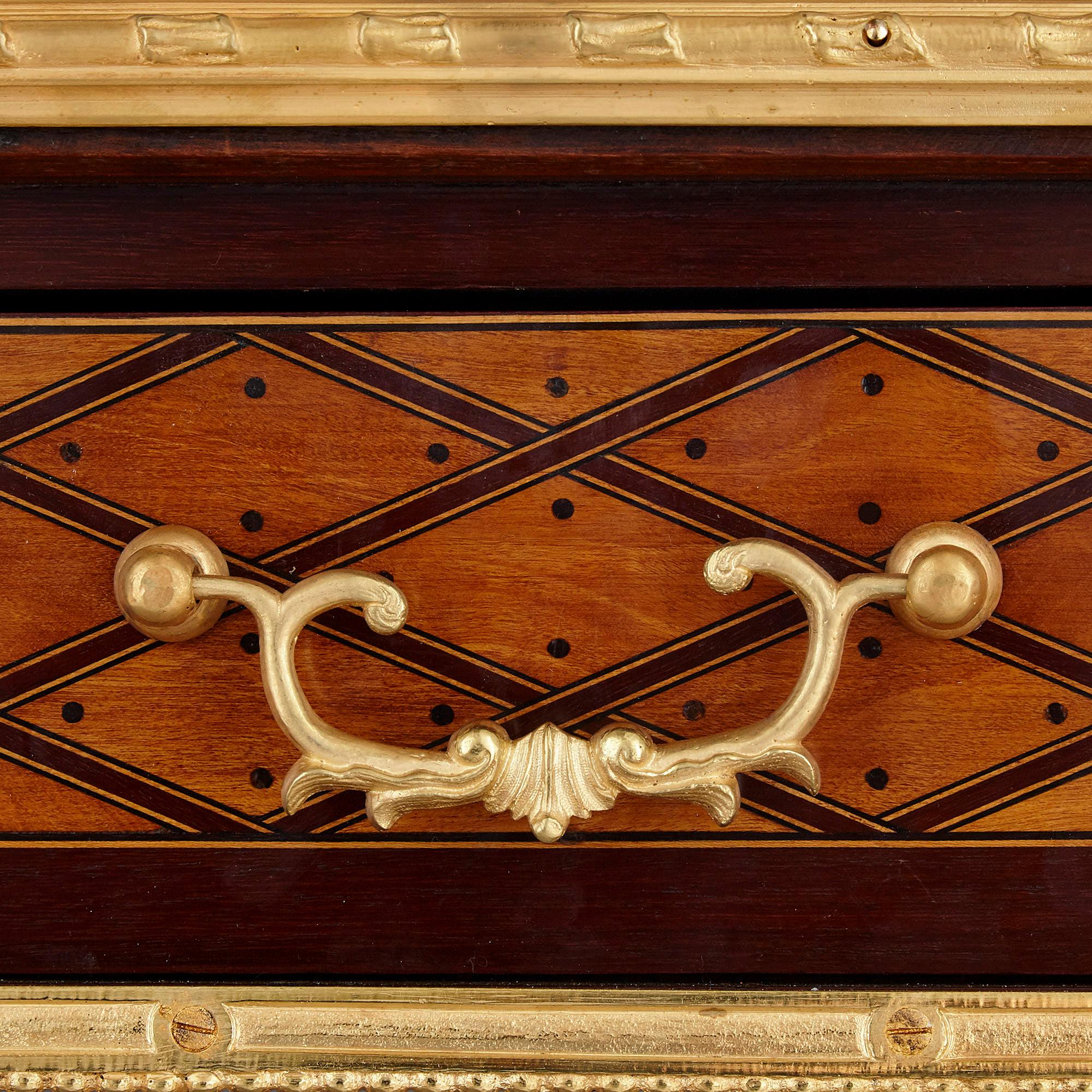 Antique English Victorian Marquetry Writing Desk by Donald Ross In Good Condition For Sale In London, GB