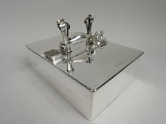 Antique English Victorian Modern Sterling Silver Cigar Box