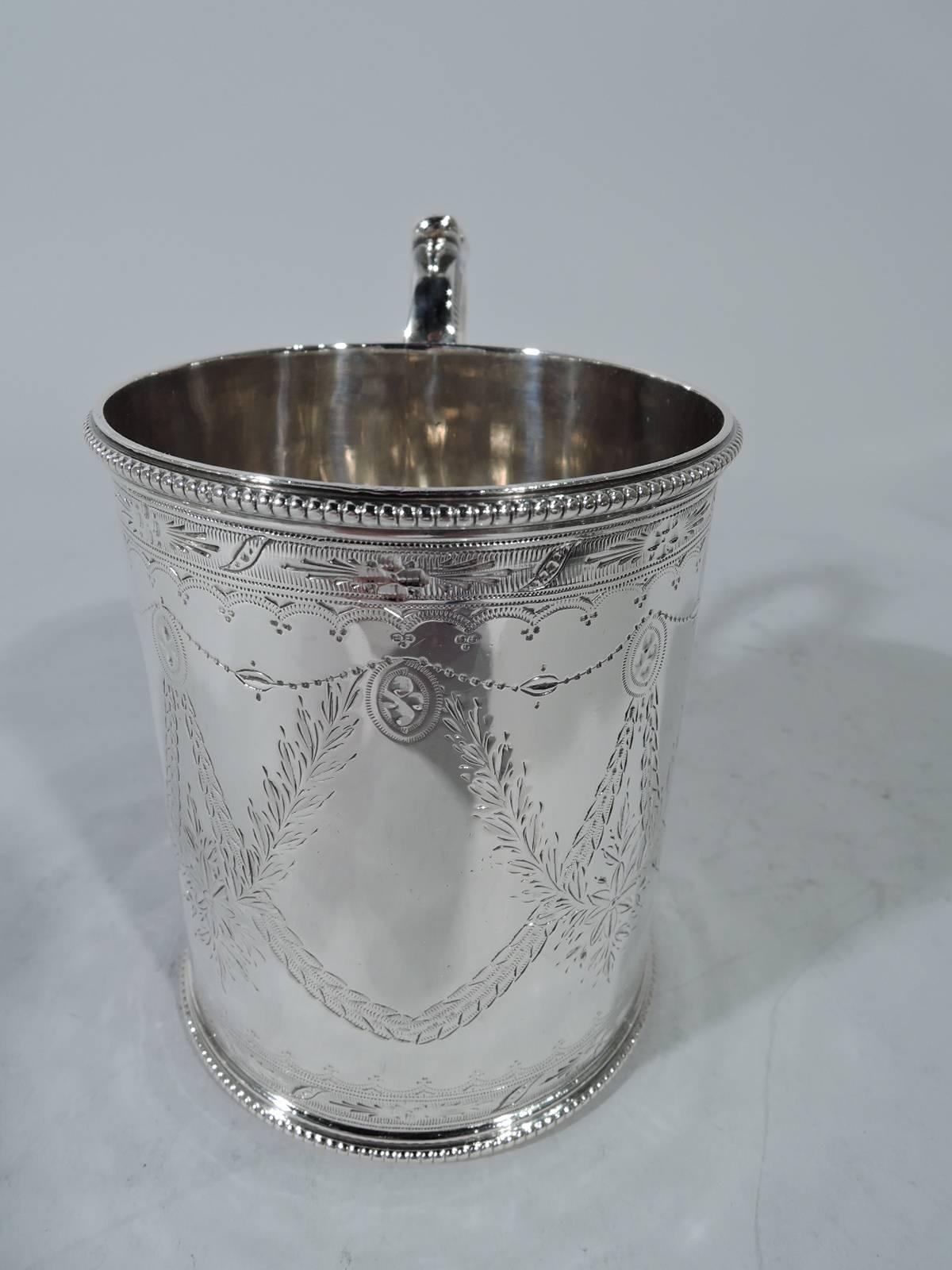 Antique English Victorian Neoclassical Sterling Silver Baby Cup In Excellent Condition In New York, NY