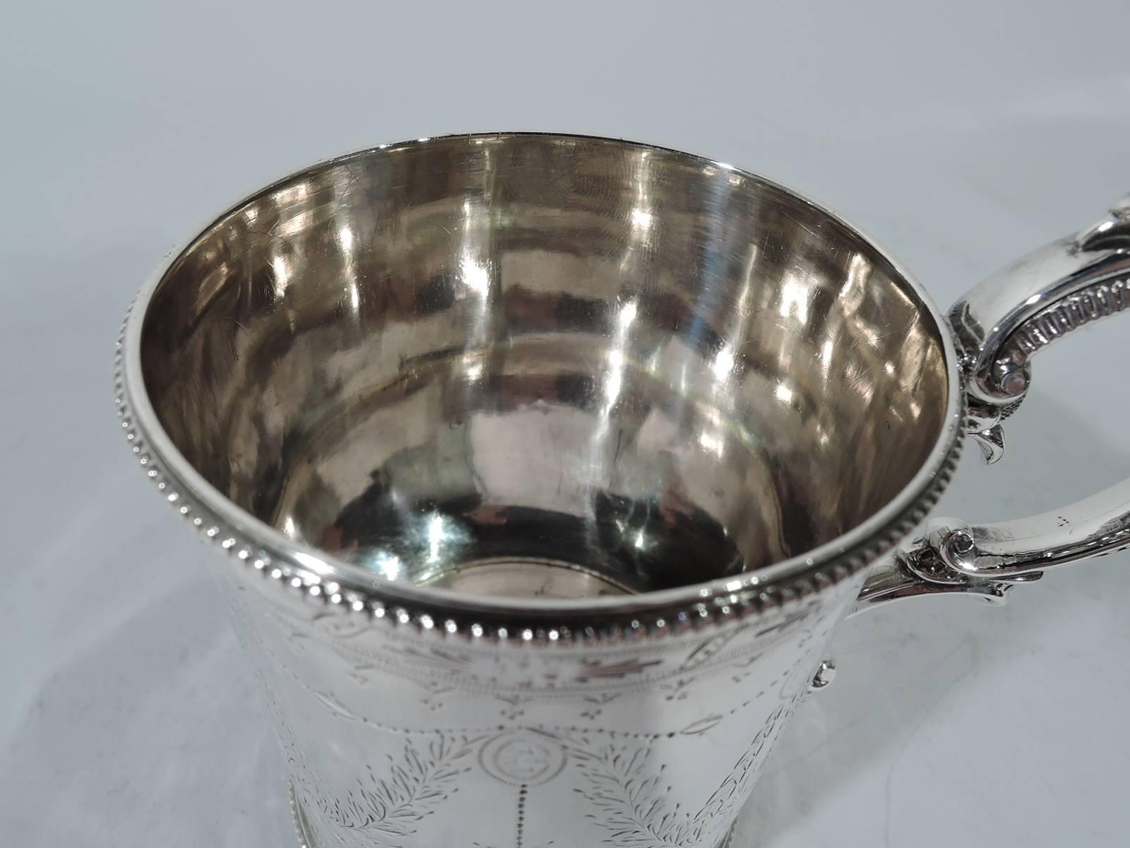 Mid-19th Century Antique English Victorian Neoclassical Sterling Silver Baby Cup
