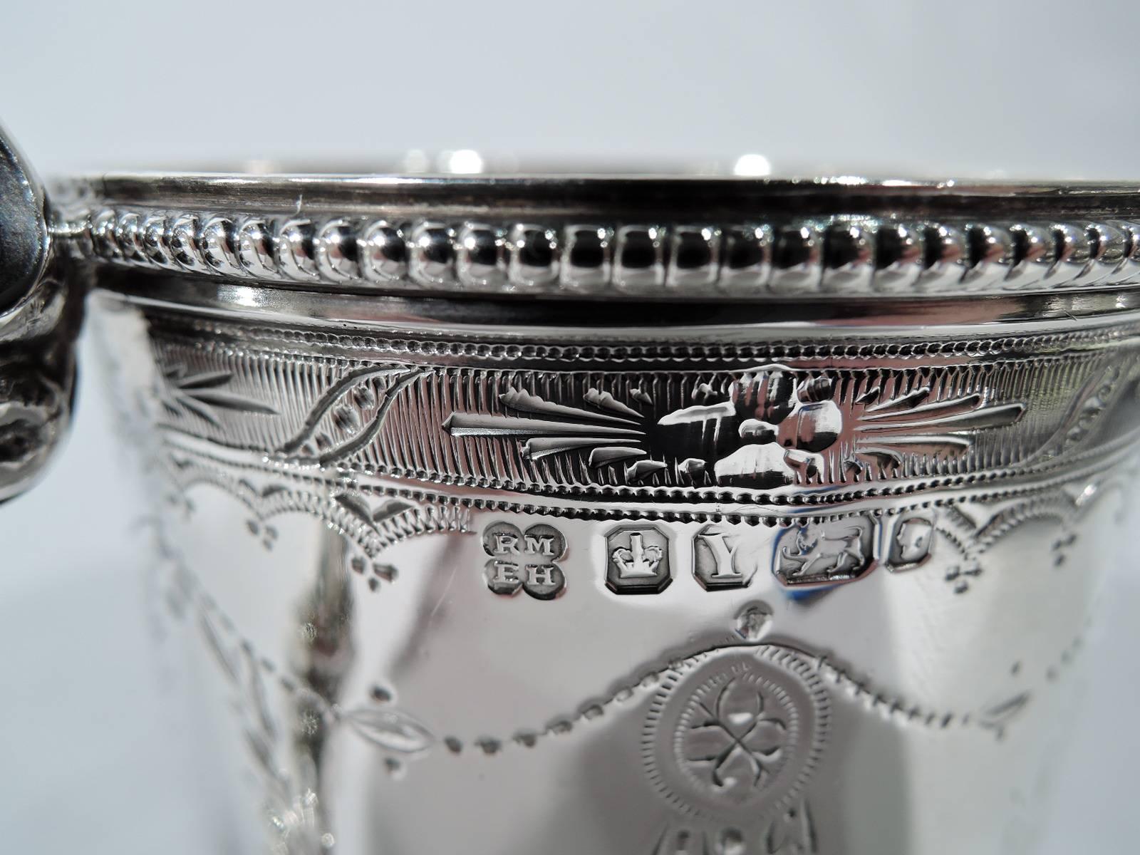Antique English Victorian Neoclassical Sterling Silver Baby Cup 2