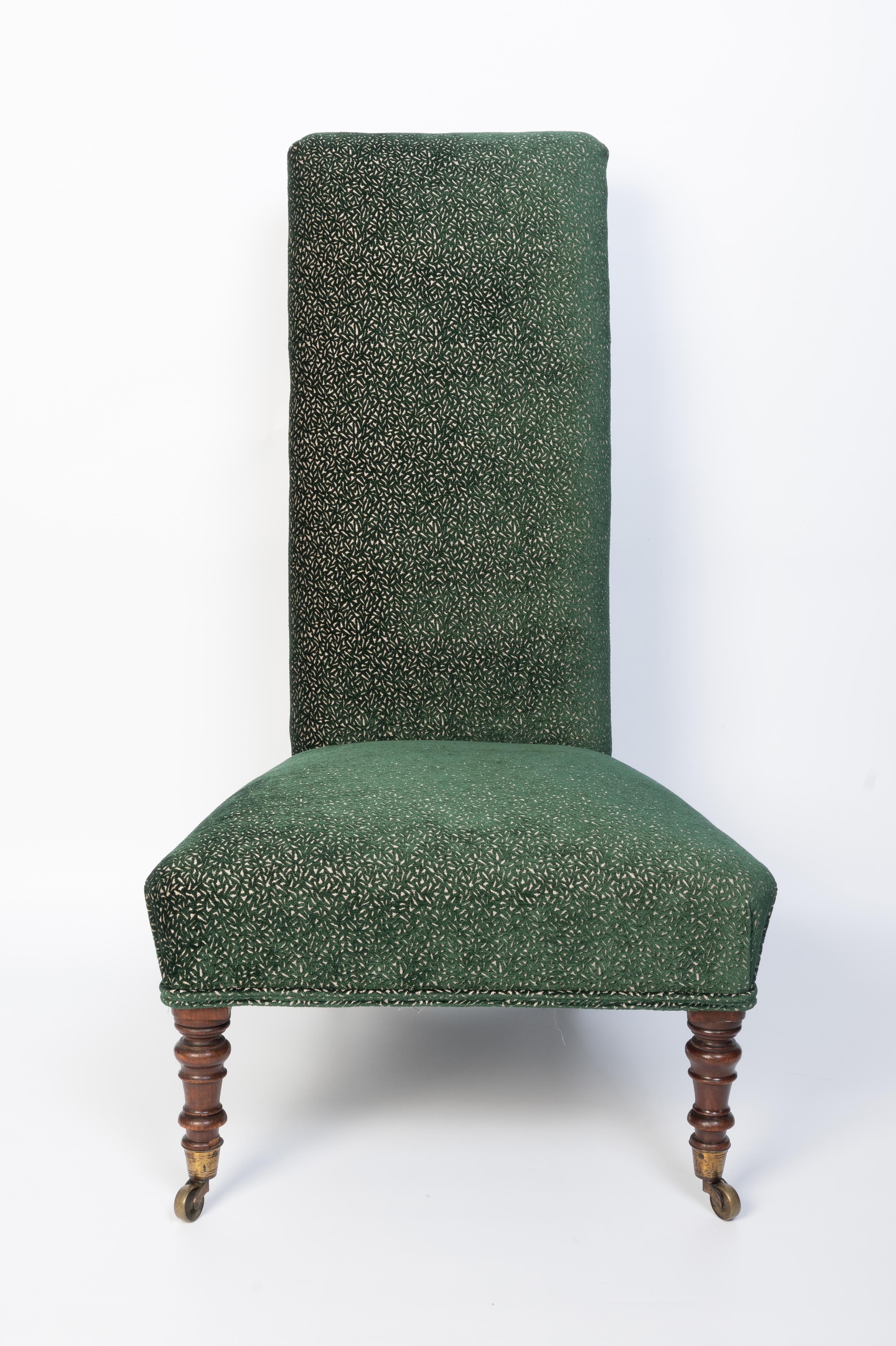 Antiker englischer viktorianischer neu gepolsterter Prie-Dieu-Stuhl/Beistellstuhl, um 1880 im Angebot 6