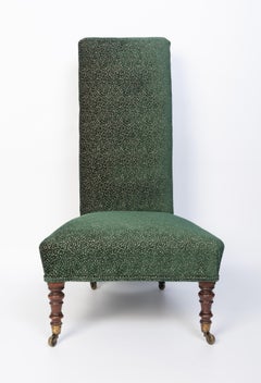 Antique English Victorian Newly Upholstered Prie-Dieu Chair/ Side Chair C.1880