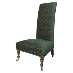 Antique English Victorian Newly Upholstered Prie-Dieu Chair/ Side Chair C.1880