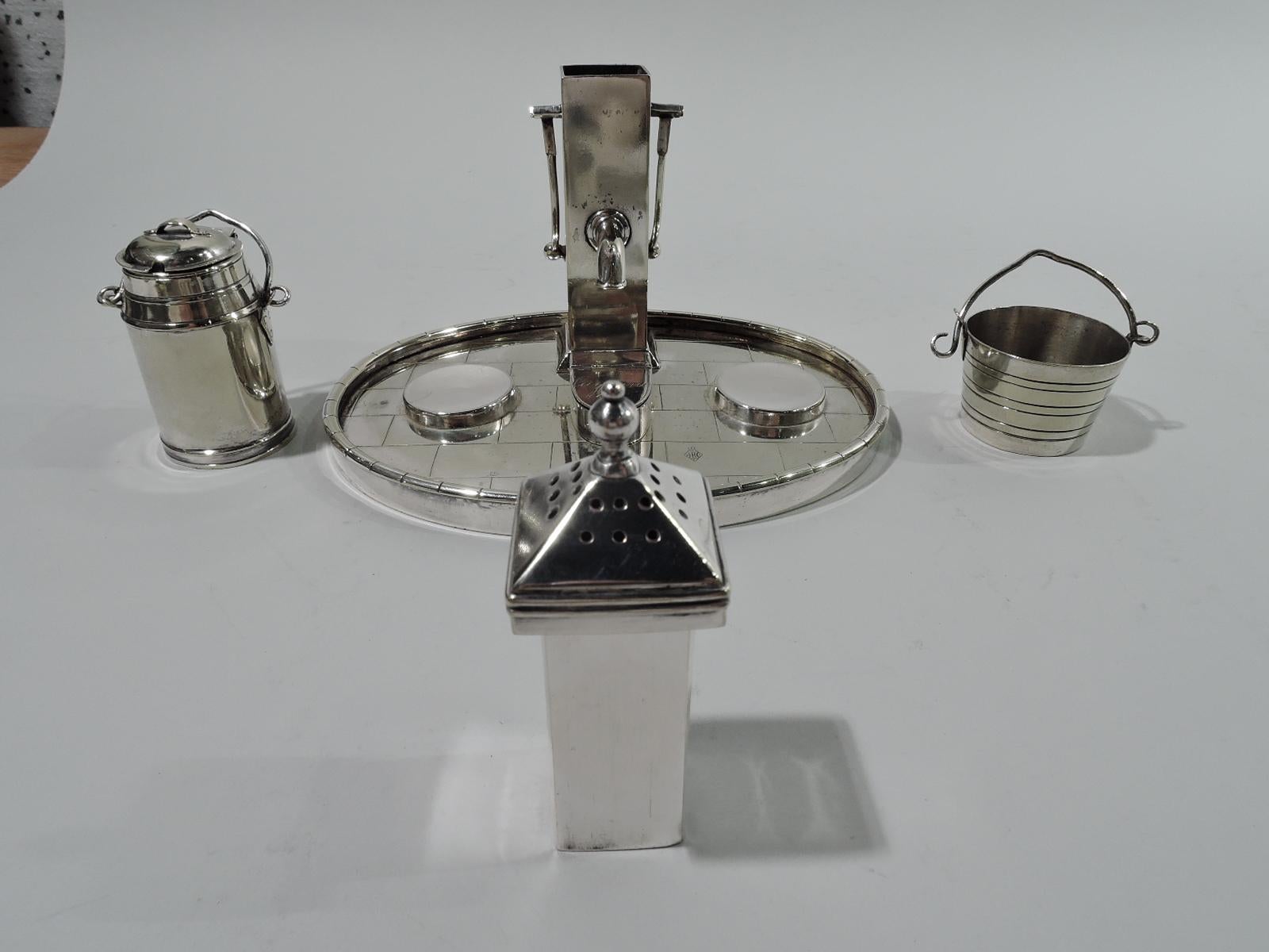 19th Century Antique English Victorian Novelty Silverplated Condiment Set