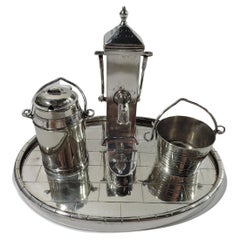 Antique English Victorian Novelty Silverplated Condiment Set