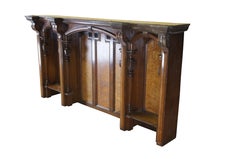 Antica libreria inglese vittoriana in Oak Birdseye Maple Bibliotheque Hutch