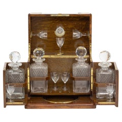 Antique English Victorian Oak Decanter Box