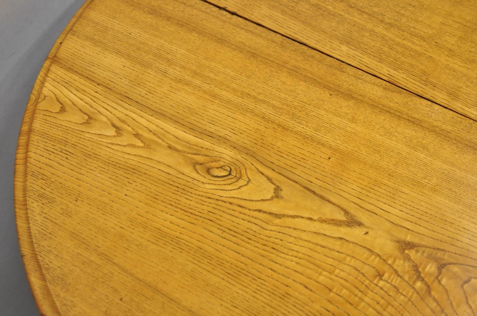 Ancienne table de salle à manger à rallonge en chêne et bois d'orme anglais victorien avec 3 abattants en vente 12