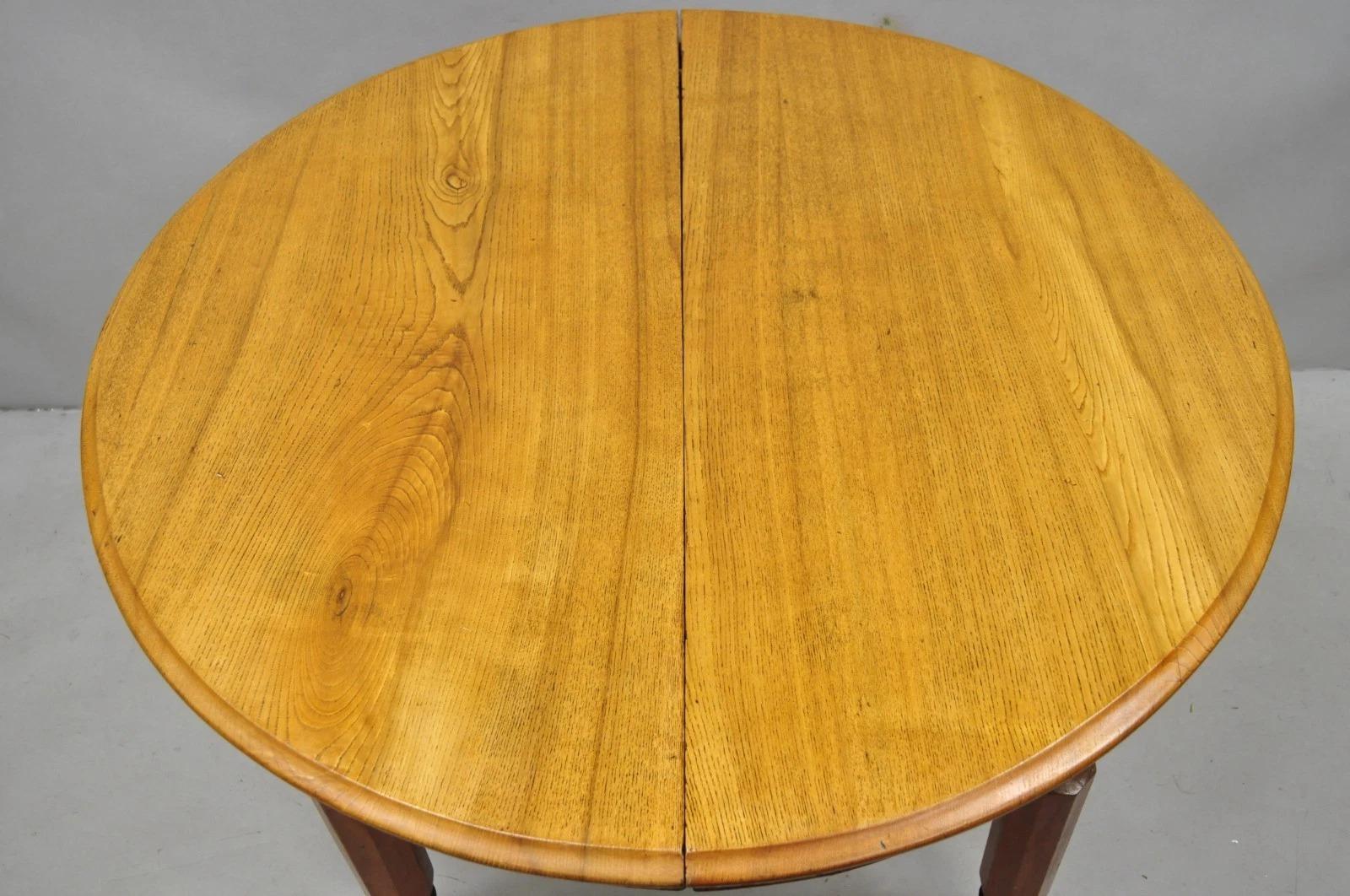 Victorien Ancienne table de salle à manger à rallonge en chêne et bois d'orme anglais victorien avec 3 abattants en vente