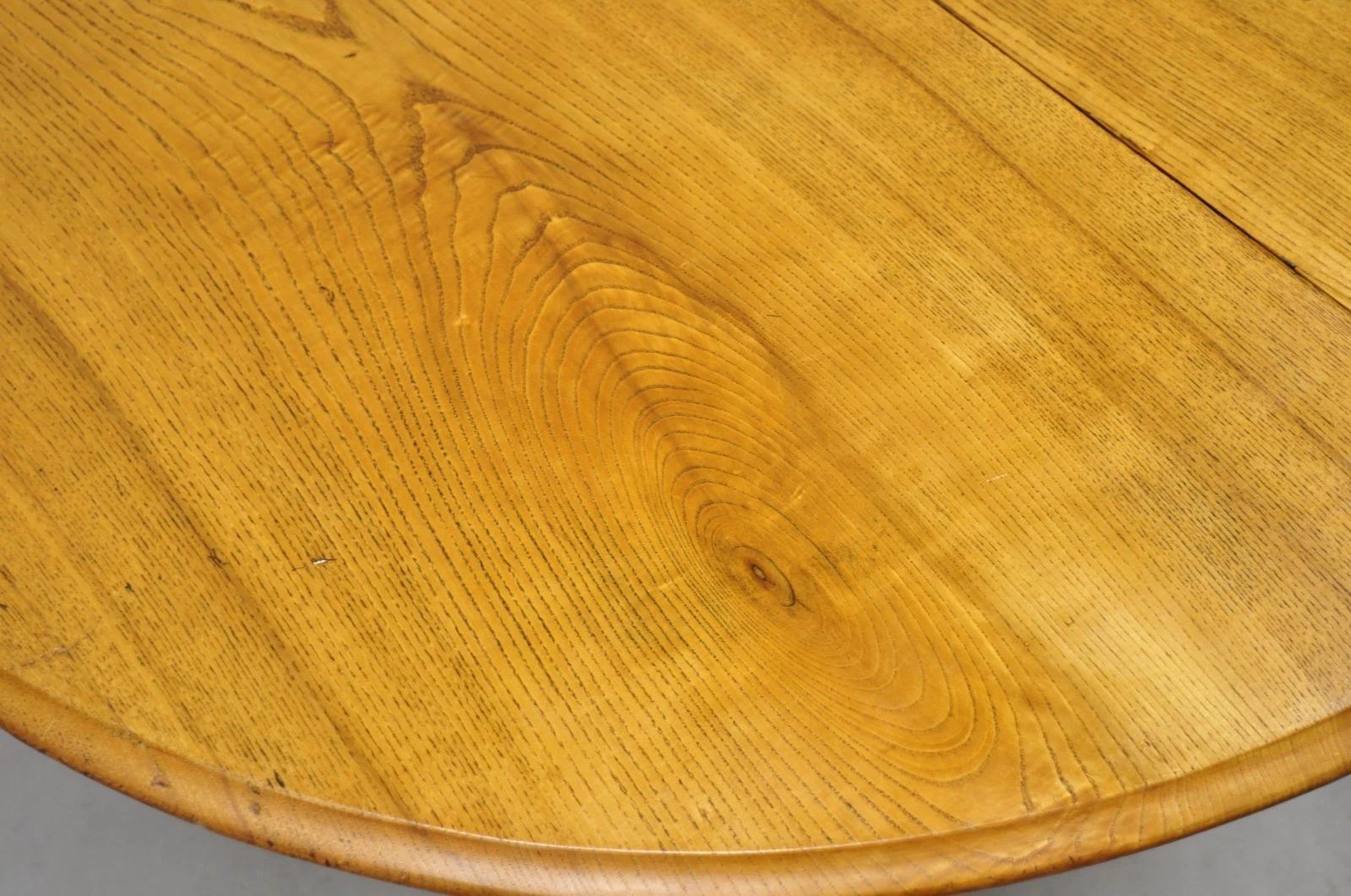 Ancienne table de salle à manger à rallonge en chêne et bois d'orme anglais victorien avec 3 abattants Bon état - En vente à Philadelphia, PA