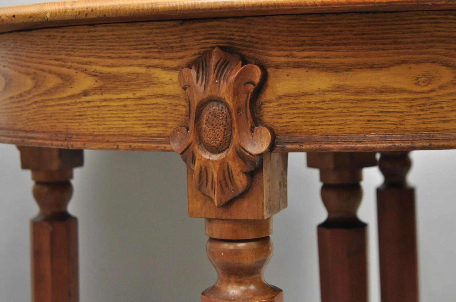 Orme Ancienne table de salle à manger à rallonge en chêne et bois d'orme anglais victorien avec 3 abattants en vente