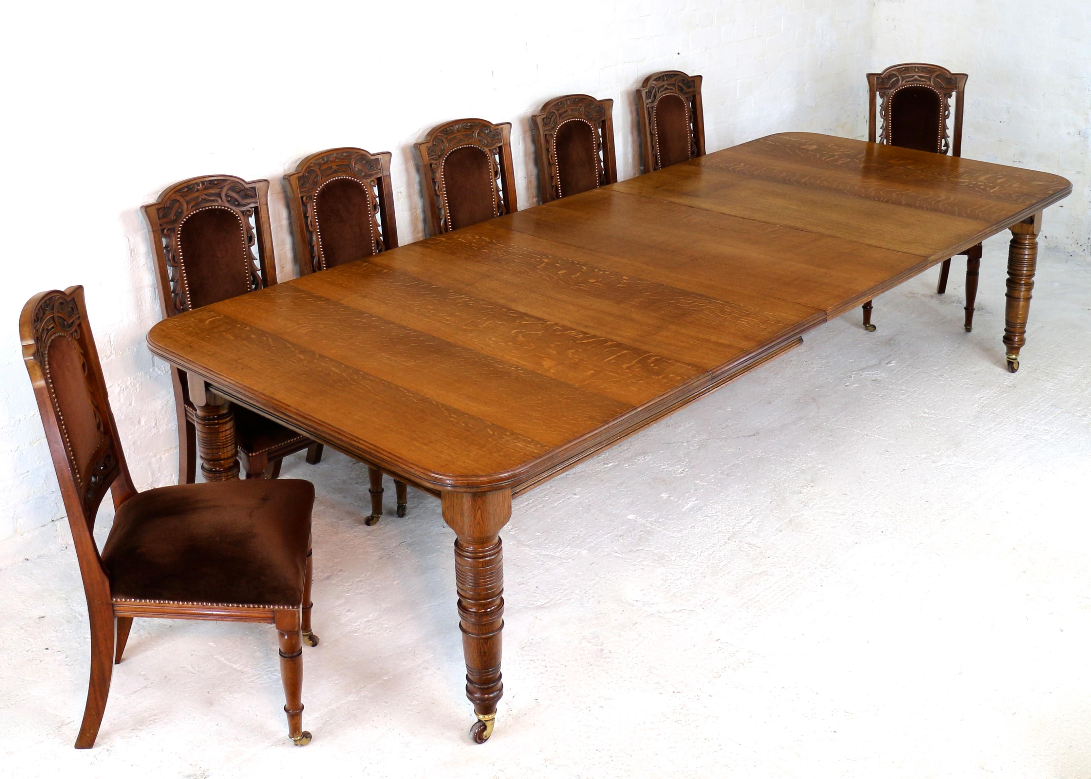 antique oak dining table with leaves