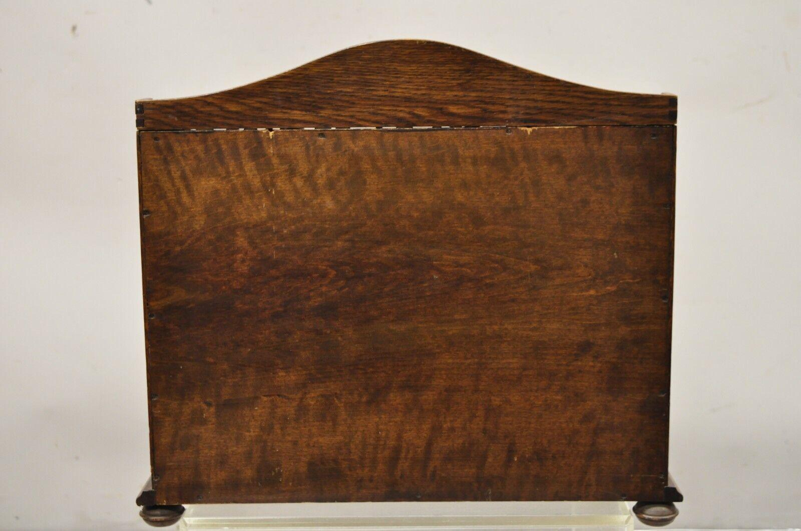Antique English Victorian Oak Wood Desktop Portable Lap Desk Letter Holder For Sale 4